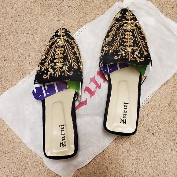 Pakistani Bridal heeled mule/khussa/jutti - Picture 3 of 6